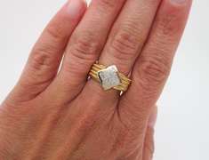 Custom 18k Yellow Gold Diamond Clover Ring