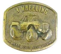 4 Wheeling Heavy Brass Belt Buckle