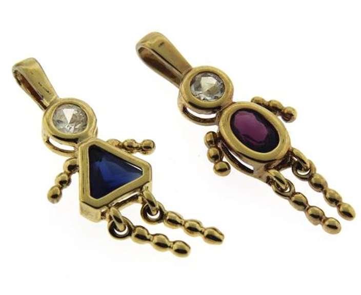 Gold Plated Boy and Girl Charms