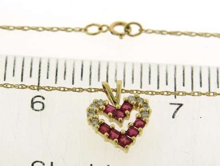 Gorgeous Ruby & Diamond Open Heart Necklace