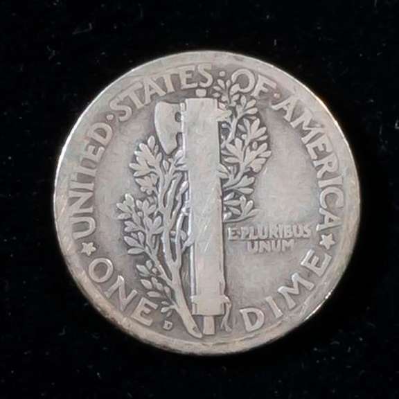 Full Rim Plus Key 1921 D Mercury Dime