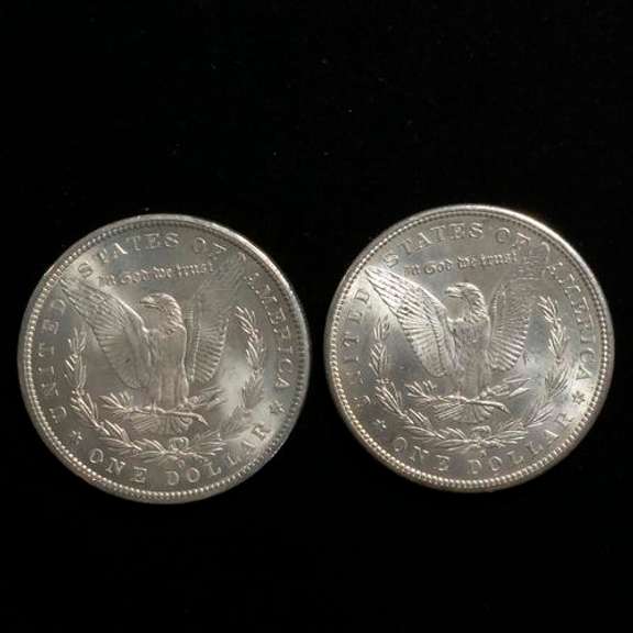 1881 S & 1899 O  Frosty White Ch BU Morgans