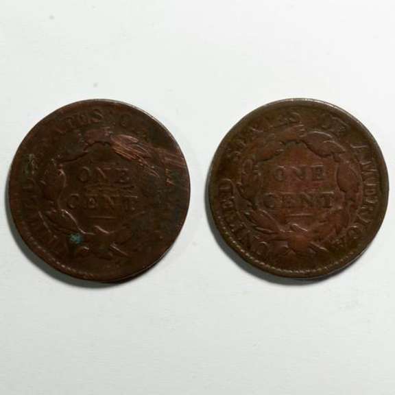 Two Types Of 1817 Large Cents