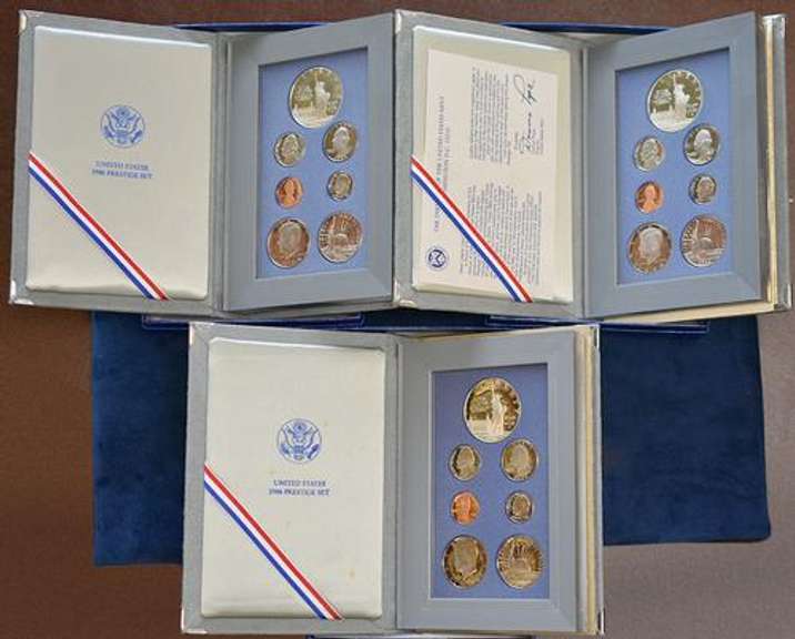 3 x 1986 Proof Prestige Sets