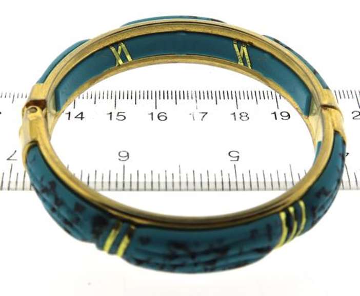 Vintage Custom Gold Plated Enamel Magnet Bangel