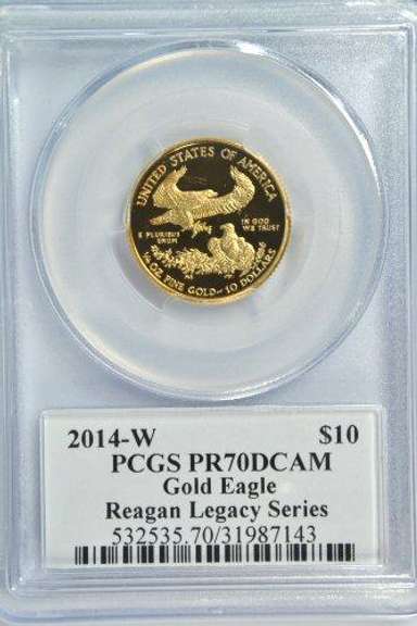PCGS PR70DCAM 2014-W $10 Eagle. Reagan Legacy Series