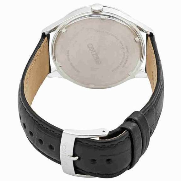 New Mens Seiko w Black Leather Strap