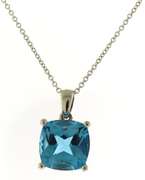 Stunning Blue Topaz White Gold Necklace