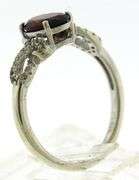 Sterling Silver Garnet and CZ Ring