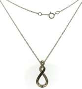Sterling Silver Black & White Diamond Accent Necklace