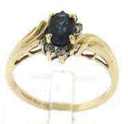 Pretty Blue Sapphire & Diamond Accent Ring