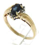 Pretty Blue Sapphire & Diamond Accent Ring