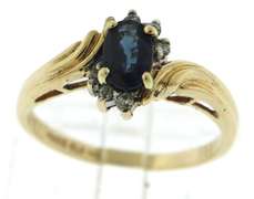 Pretty Blue Sapphire & Diamond Accent Ring