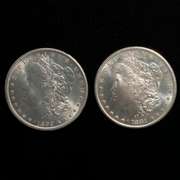 1881 S & 1899 O  Frosty White Ch BU Morgans