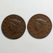 Two 1833 Large Cents