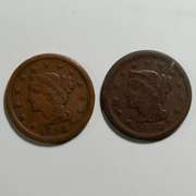 2 Scarce 1848 Large Cents