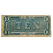 $10 Confederate Note Feb 17 1864 Near Uncirculated
