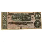 $10 Confederate Note Feb 17 1864 Uncirculated