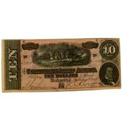 $10 Confederate Note Feb 17 1864 Near Uncirculated