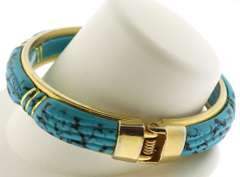 Vintage Custom Gold Plated Enamel Magnet Bangel