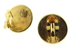 Vintage Gold Plated Pearl With Crystals Clip Earrings