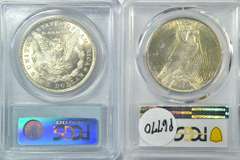 Near Gem BU 1921 Morgan & 1923 Peace Dollars. PCGS MS64