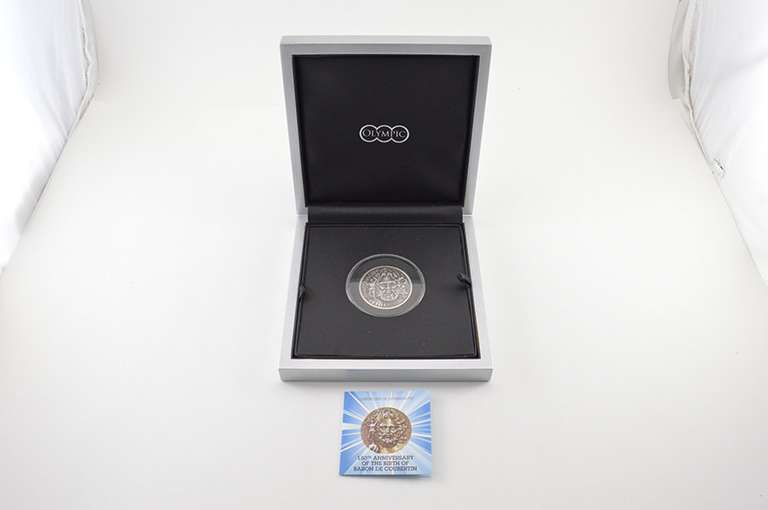 2013 British Virgin Islands $15 Baron De Coubertin .999 Silver Pf Box