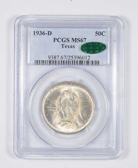 MS67 CAC 1936-D Texas Independence Commemorative Half Dollar - PCGS