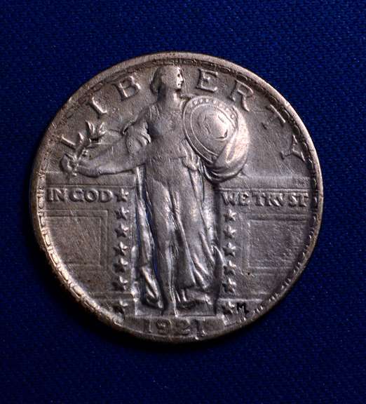 Great Date 1921 Standing Liberty Quarter, Circulated