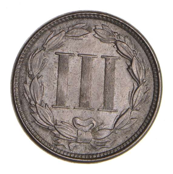 1865 Nickel Three-Cent Piece - Choice