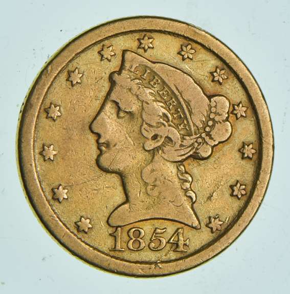 1854-D $5.00 Liberty Head Gold Half Eagle