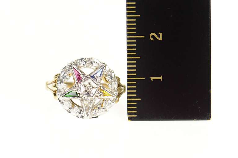 10K Yellow Gold Order of the Eastern Star Symbol Signet Ring