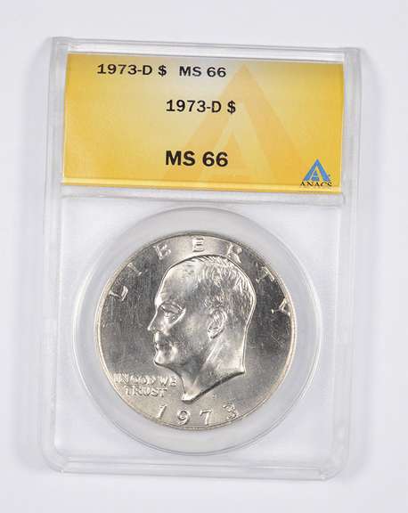MS66 1973-D Eisenhower Dollar - Graded ANACS