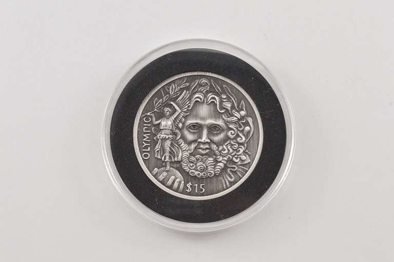 2013 British Virgin Islands $15 Baron De Coubertin .999 Silver Pf Box