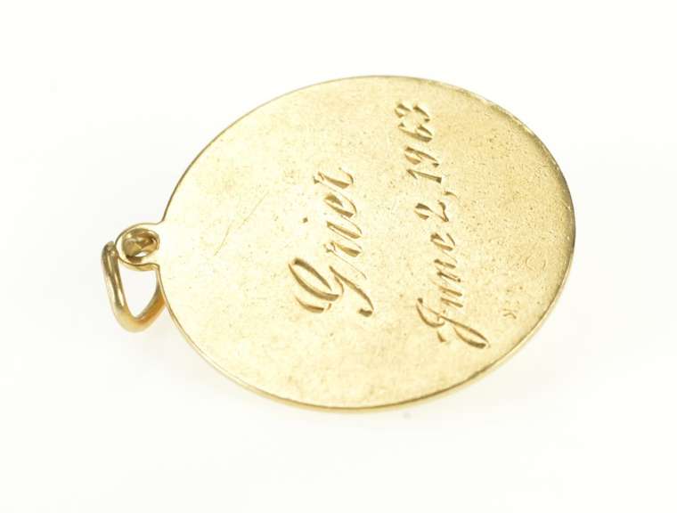 14K Yellow Gold Retro Owl Tiger's Eye Scholar Wisdom Charm/Pendant