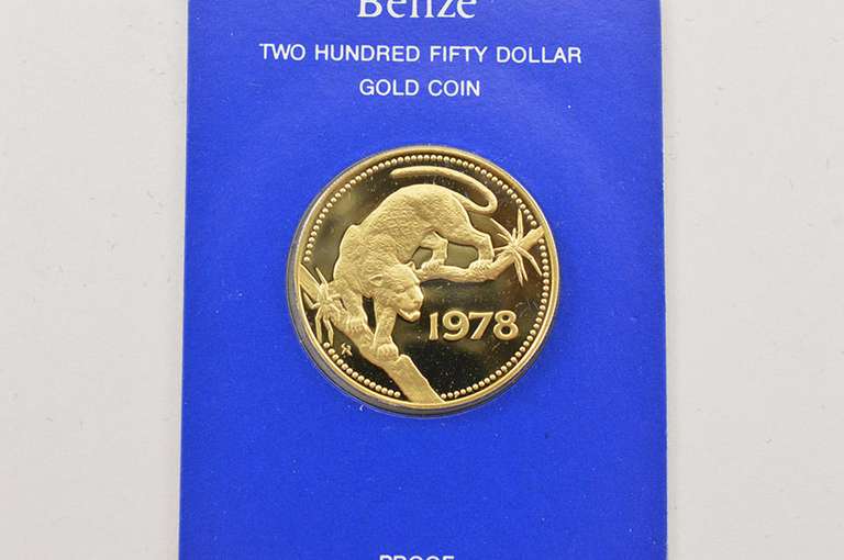 1978 Belize 250 Dollars - Gold Proof Low Mintage - Box & COA