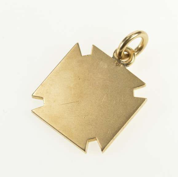 10K Yellow Gold Masonic G Compass Square Enamel Charm/Pendant