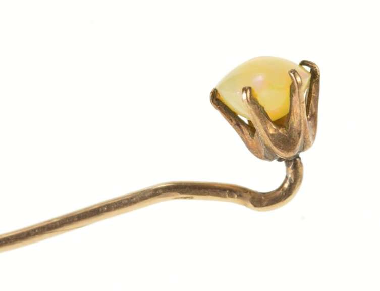 10K Yellow Gold Victorian Natural Opal Prong Inset Stick Pin