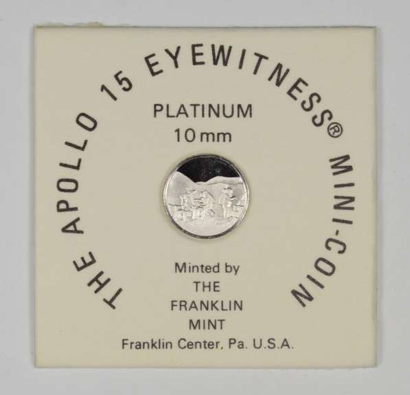 Apollo 15 Eyewitness Mini-Coin - Ltd Ed 10 mm Platinum - Case & COA