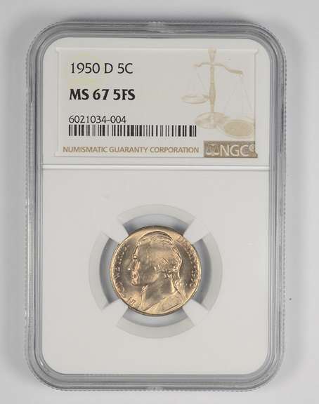 MS67 5FS 1950-D Jefferson Nickel - Graded NGC