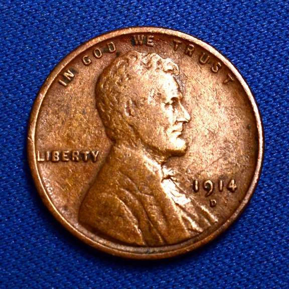 Super 1914-D Lincoln Wheat 1c, Circulated