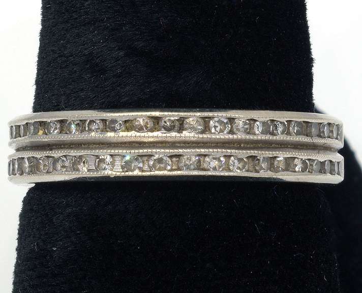 Diamond Double Half-Band Ring in Platinum