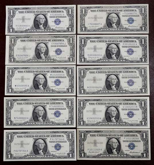 10 Crisp Silver Certs