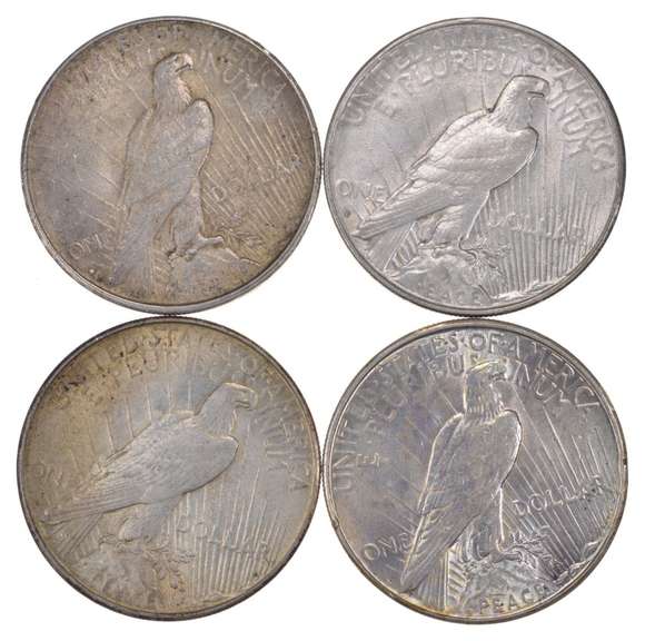 Lot (4) 1934-D Peace Silver Dollars