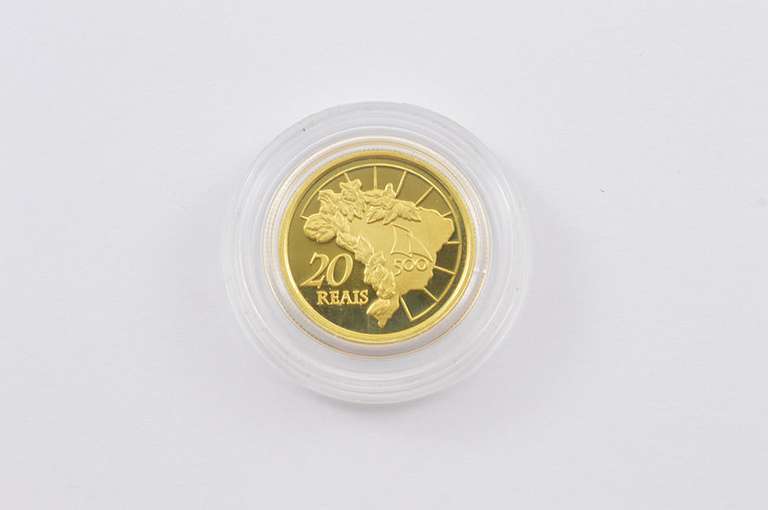 2000 Brazil 20 Reais 500 Years Since Discovery Commem Gold Proof - Box