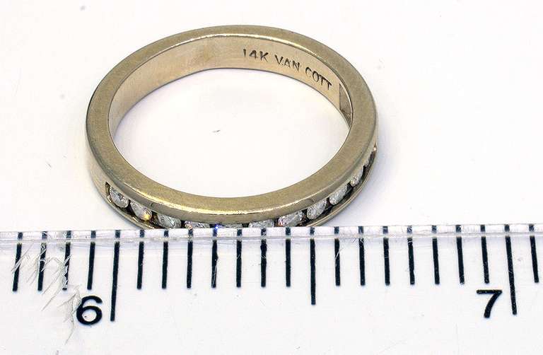 Channel-Set Diamond Half-Band in White Gold