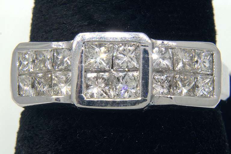 Inivisible-Set 0.80CT Diamond Ring in White Gold