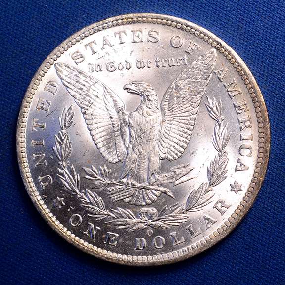 Colorful Toned 1885-O Morgan Dollar, Frosty BU