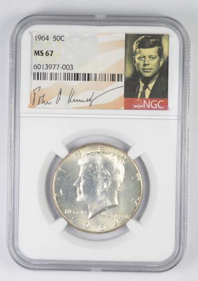 MS67 1964 Kennedy Half Dollar - Graded NGC