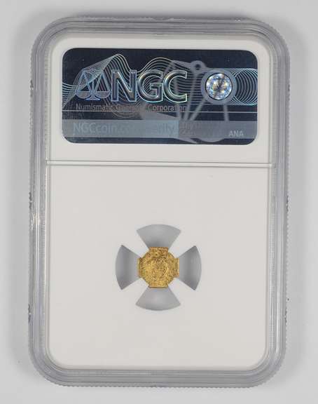 MS64 1865-Dated California Gold Token Liberty Wreath #5 9.4mm - NGC